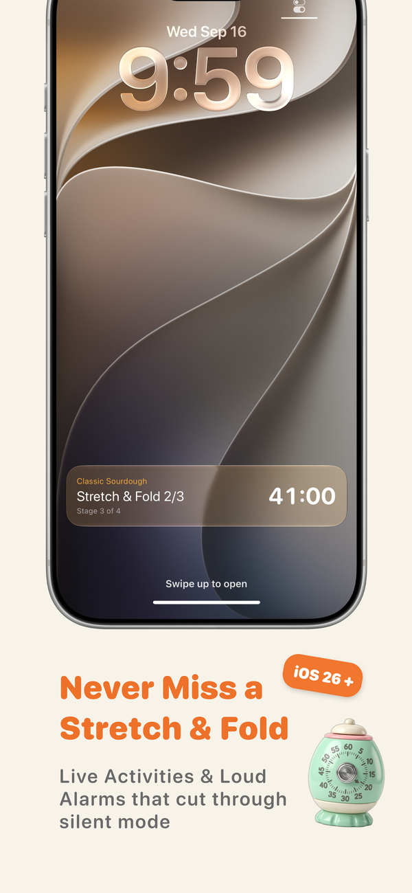 Lock screen Live Activity and loud alarms that cut through silent mode